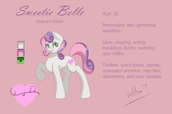 Size: 1500x1000 | Tagged: safe, artist:shelltoon, sweetie belle, g4, female, older, reference sheet, solo