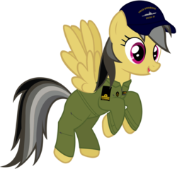 Size: 915x873 | Tagged: safe, artist:totallynotabronyfim, daring do, pegasus, pony, g4, australia, clothes, female, flight suit, hat, navy, pilot, royal australian navy, solo