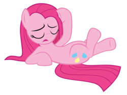 Size: 2500x1865 | Tagged: safe, artist:ekkitathefilly, pinkie pie, earth pony, pony, g4, magical mystery cure, belly, female, pinkamena diane pie, rubbing head, simple background, solo, transparent background, vector