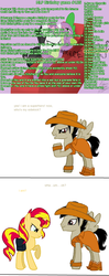 Size: 1192x3021 | Tagged: safe, artist:chocolatepony157, sunset shimmer, oc, pony, g4, birthday game, exploitable meme, meme