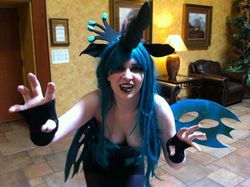Size: 960x717 | Tagged: safe, artist:lochlan o'neil, queen chrysalis, human, g4, clothes, corset, cosplay, irl, irl human, photo, solo