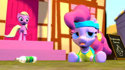 Size: 1280x720 | Tagged: safe, artist:roxannegoat, lily, lily valley, pinkie pie, g4, 3d, gmod