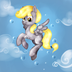 Size: 1000x1000 | Tagged: safe, artist:trefleix, derpy hooves, pegasus, pony, g4, bubble, crystallized, female, mare, solo