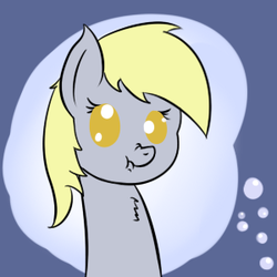 Size: 300x300 | Tagged: safe, artist:spenws, derpy hooves, pegasus, pony, g4, cute, female, mare, portrait, scrunchy face, solo