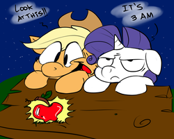 Size: 1280x1024 | Tagged: safe, artist:benja, applejack, rarity, ask ask-the-ponies, g4, dialogue, unamused