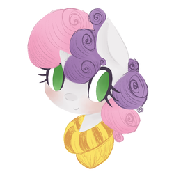 Size: 1024x1024 | Tagged: safe, artist:grandifloru, sweetie belle, pony, unicorn, g4, clothes, female, simple background, solo, sweater, white background