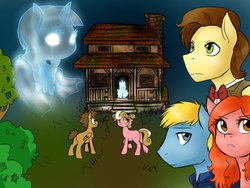 Size: 1032x774 | Tagged: safe, artist:jitterbugjive, earth pony, ghost, pegasus, pony, unicorn, amy pond, colt, doctor who, eleventh doctor, fanfic, female, filly, hansel and gretel, male, mare, ponified, rory williams, stallion, the doctor