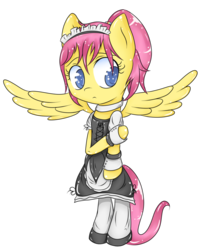 Size: 804x993 | Tagged: safe, artist:spikedmauler, fluttershy, pegasus, pony, g4, bipedal, clothes, female, maid, simple background, solo, transparent background