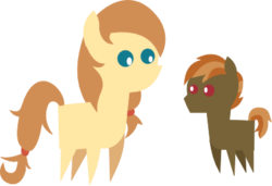 Size: 400x273 | Tagged: safe, artist:the-doctor-kami, button mash, oc, oc:cream heart, earth pony, pony, g4, buttonbetes, colt, cream heart and button mash:best mother and son, cute, duo, duo male and female, earth pony oc, female, foal, male, mare, mother and son, pointy ponies