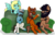 Size: 500x323 | Tagged: safe, edit, oc, oc only, earth pony, pegasus, pony, equestria daily, beard, charity, controller, couch, derpy hooves news, dpad pony, emily jones, event, everfree network, game