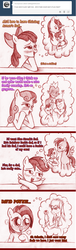 Size: 792x2616 | Tagged: safe, artist:jaxonian, apple bloom, babs seed, rainbow blaze, scootaloo, shining armor, spike, sweetie belle, dracony, hybrid, ask fapplebloom, g4, ask, blushing, comic, cutie mark crusaders, david bowie, explicit source, fangasm, implied foalcon, interspecies offspring, labyrinth, monochrome, offspring, parent:apple bloom, parent:scootaloo, parent:shining armor, parent:spike, parent:sweetie belle, parents:scootablaze, parents:shiningbloom, parents:spikebelle, ponified, scootablaze, shiningbloom, ship:spikebelle, shipping, tongue out, tumblr