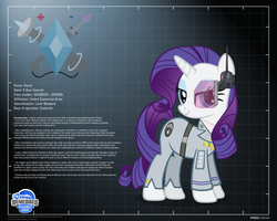 Size: 2560x2048 | Tagged: safe, artist:a4r91n, rarity, g4, command and conquer, command and conquer: generals, crossover, emblem, female, generals, hmd, military uniform, profile info, solo, zero hour