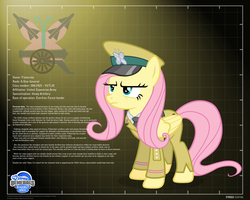 Size: 2560x2048 | Tagged: safe, artist:a4r91n, fluttershy, g4, command and conquer, command and conquer: generals, crossover, emblem, female, generals, military uniform, profile info, solo, zero hour