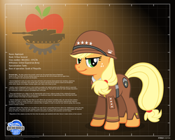 Size: 2560x2048 | Tagged: safe, artist:a4r91n, applejack, g4, command and conquer, command and conquer: generals, crossover, emblem, female, generals, military uniform, profile info, solo, zero hour