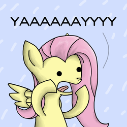 Size: 2222x2222 | Tagged: safe, fluttershy, g4, female, homophobic seal, parody, reaction image, solo, yay