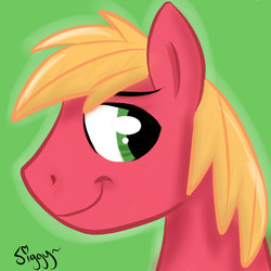 Size: 894x894 | Tagged: safe, artist:siggyderp, big macintosh, earth pony, pony, g4, :t, male, portrait, smiling, solo, stallion, style emulation