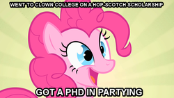 Size: 781x439 | Tagged: safe, pinkie pie, g4, female, image macro, solo