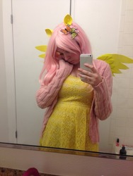 Size: 1224x1632 | Tagged: safe, artist:lochlan o'neil, fluttershy, human, g4, clothes, cosplay, irl, irl human, photo, selfie, solo, sweater, sweatershy