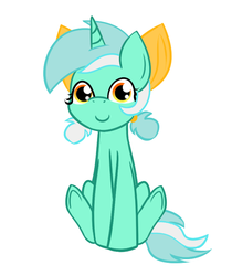 Size: 606x723 | Tagged: safe, artist:lilliesinthegarden, lyra heartstrings, pony, unicorn, g4, alternate hairstyle, bow, cute, female, hair bow, looking at you, request, sitting, smiling, solo