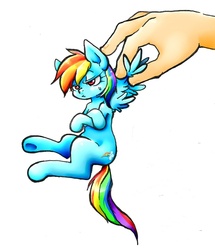 Size: 709x825 | Tagged: safe, artist:hobilo, rainbow dash, g4, hand, micro, pixiv