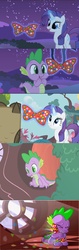 Size: 930x2944 | Tagged: safe, artist:blackgryph0n, screencap, owlowiscious, rarity, spike, g4, owl's well that ends well, bowtie, crying, screencap comic, screenshots