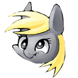 Size: 350x350 | Tagged: safe, artist:30clock, derpy hooves, pegasus, pony, g4, female, head, mare, pixiv, scrunchy face, solo
