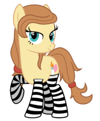 Size: 814x982 | Tagged: safe, artist:joseleonardomp4-12c, oc, oc only, oc:cream heart, earth pony, pony, clothes, female, hooves, mare, raised hoof, simple background, smiling, socks, solo, striped socks, transparent background