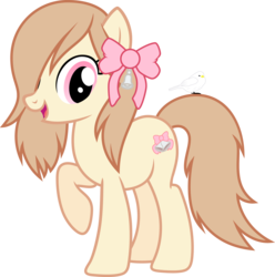 Size: 4507x4551 | Tagged: safe, artist:tsabak, oc, oc only, absurd resolution, bell, bow, cute, hair over one eye, looking at you, open mouth, raised hoof, simple background, smiling, solo, transparent background, vector