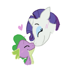 Size: 574x556 | Tagged: safe, artist:inkypaws-productions, rarity, spike, g4, female, male, ship:sparity, shipping, simple background, straight, transparent background