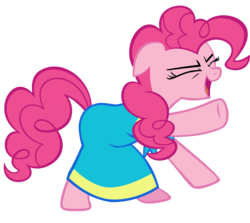 Size: 5531x4924 | Tagged: dead source, safe, artist:daydreamsyndrom, pinkie pie, g4, absurd resolution, clothes, dancing, do the sparkle, dress, eyes closed, female, simple background, solo, transparent background, vector