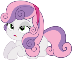 Size: 6000x5037 | Tagged: safe, artist:vectorizedunicorn, sweetie belle, original species, human head pony, equestria girls, g4, absurd resolution, alternate hairstyle, female, head swap, simple background, solo, transparent background, vector, what has science done