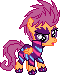 Size: 60x75 | Tagged: safe, artist:seahawk270, scootaloo, pegasus, pony, g4, the show stoppers, clothes, face paint, female, filly, foal, folded wings, gif, lowres, non-animated gif, open mouth, pixel art, show stopper outfits, simple background, solo, talent show, transparent, transparent background, wings