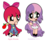 Size: 1168x1220 | Tagged: safe, artist:bedlamandbratty800, apple bloom, sweetie belle, human, g4, humanized, light skin, style emulation, the powerpuff girls