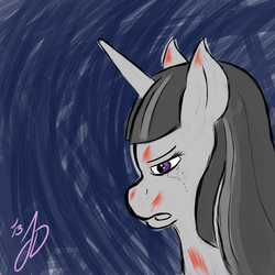 Size: 1280x1280 | Tagged: safe, artist:mythicaljazz, twilight sparkle, g4, blood, female, solo