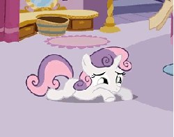 Size: 300x237 | Tagged: safe, screencap, sweetie belle, pony, g4, sisterhooves social, animated, bored, cute, diasweetes, female, pawing the ground, solo