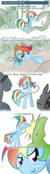Size: 800x2746 | Tagged: safe, artist:feather, rainbow dash, diamond dog, ask rainbow danger dash, g4, ask, hat, mouth hold, tumblr, whip