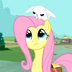 Size: 720x720 | Tagged: safe, screencap, angel bunny, fluttershy, g4, just for sidekicks