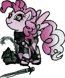 Size: 1016x1224 | Tagged: safe, artist:retrosketch, pinkie pie, pegasus, pony, g4, armor, female, gif, non-animated gif, solo, wings