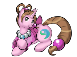 Size: 1197x896 | Tagged: safe, artist:fourze-pony, pony, unicorn, ace attorney, clothes, cute, magatama, pearl fey, ponified, solo