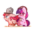 Size: 1000x870 | Tagged: safe, artist:php56, pinkie pie, twilight sparkle, earth pony, pony, unicorn, g4, mmmystery on the friendship express, my little pony: friendship is magic, bipedal, cake, chibi, deerstalker, duo, female, hat, mare, notebook, scene interpretation