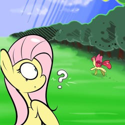 Size: 1280x1280 | Tagged: safe, apple bloom, fluttershy, g4, bloom n' shy, comic