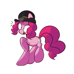 Size: 1280x1280 | Tagged: dead source, safe, artist:turtlefarminguy, pinkie pie, g4, bowler, female, solo