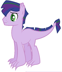 Size: 304x352 | Tagged: safe, artist:unoriginai, oc, oc only, oc:emerald flame, dracony, hybrid, blank flank, interspecies offspring, offspring, parent:spike, parent:twilight sparkle, parents:twispike, solo