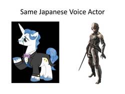 Size: 960x720 | Tagged: safe, fancypants, g4, exploitable meme, kenyuu horiuchi, meme, metal gear, metal gear solid, raiden, same voice actor