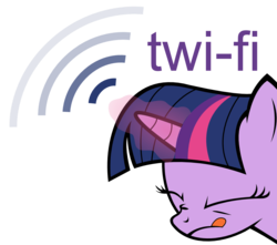 Size: 999x885 | Tagged: safe, artist:datbrass, twilight sparkle, pony, unicorn, g4, :p, :q, eyes closed, female, frown, magic, magical unicorn access point, mare, name pun, nose wrinkle, pun, simple background, solo, tongue out, transparent background, twi-fi, wi-fi
