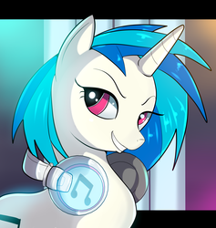 Size: 1681x1774 | Tagged: safe, artist:skyart301, dj pon-3, vinyl scratch, g4, female, headphones, solo