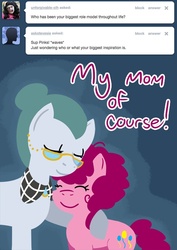 Size: 500x706 | Tagged: dead source, safe, artist:steveholt, cloudy quartz, pinkie pie, g4, female, inspiration, mother and daughter, pinkie pie answers, tumblr, younger