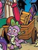 Size: 126x165 | Tagged: safe, idw, official comic, applejack, rarity, spike, dragon, friendship is magic #13, g4, spoiler:comic, cropped, heart eyes, love face, male, out of context, wingding eyes