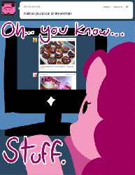 Size: 500x647 | Tagged: safe, artist:steveholt, pinkie pie, g4, animated, computer, female, pinkie pie answers, solo, tumblr