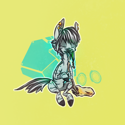 Size: 500x500 | Tagged: safe, artist:syntactics, oc, oc only, oc:patrick poe, zebra, solo